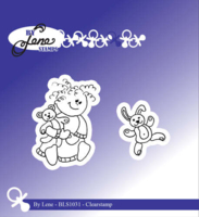 By Lene stempel BLS1031 - Girl with teddybear