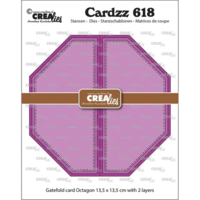Forudbestilling: Crealies Dies Cardzz 618 - Gatefold Octagon card