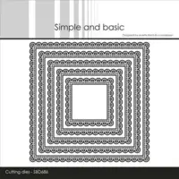 Simple and Basic die SBD686 - 10 x 10 squares scalloped edges (bestilling)