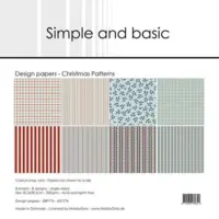 Simple and Basic Design Paper SBP774 - Christmas Patterns 30,5x30,5cm (bestilling)