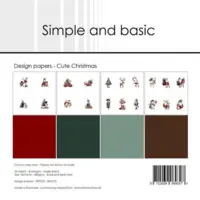 Simple and Basic Design Paper SBP575 - Cute Christmas 15x15cm (bestilling)